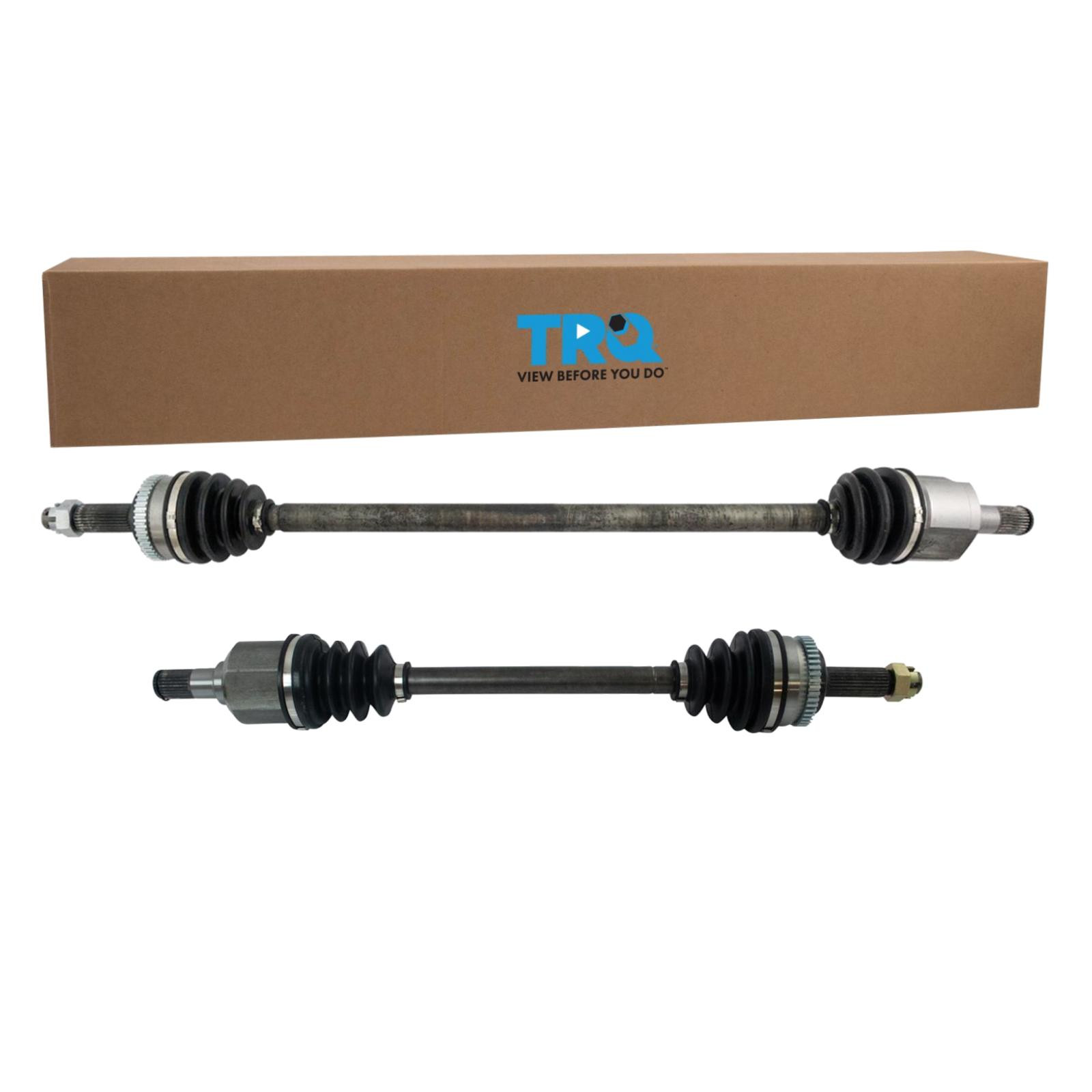 TRQ Front Driver and Passenger Side CV Axle Shaft Assembly Compatible with 2007-2010 Hyundai Elantra Neoprene Boots Moly Greased