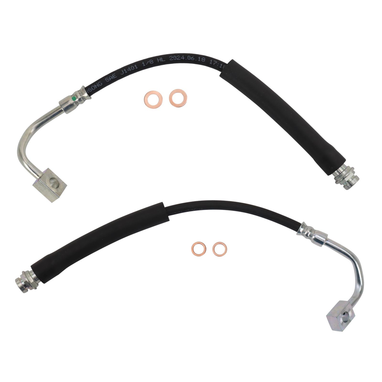 TRQ Front Brake Hose Set Driver & Passenger Side Compatible with 2013-2016 Chrysler Town & Country 2013-2017 Dodge Grand Caravan 2014 Ram C/V