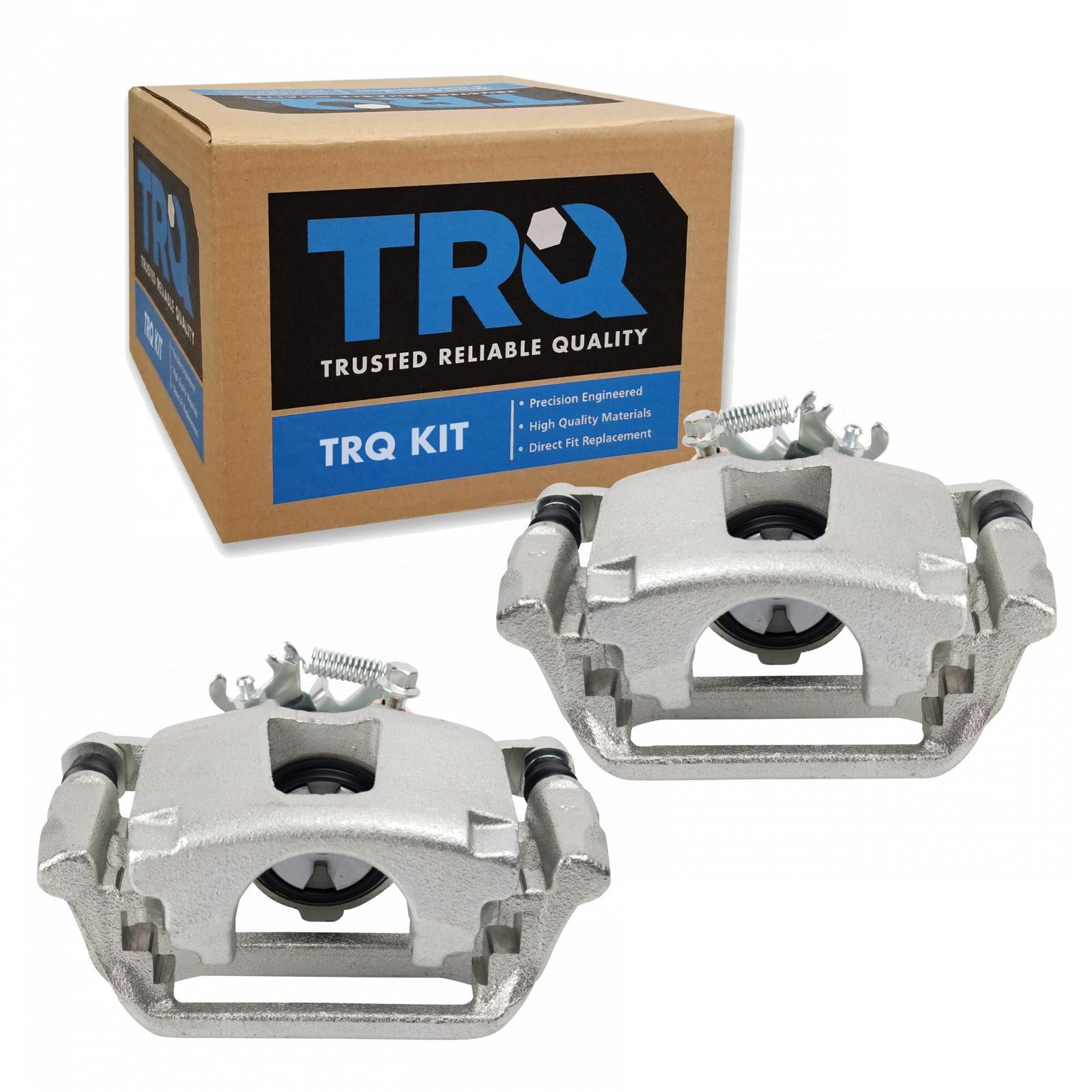 TRQ Rear Left and Right Brake Caliper Set Caliper Brackets Hardware Compatible with 12-16 Chrysler Town and Country with Dual Piston Front Calipers 17-18 Dodge Grand Caravan