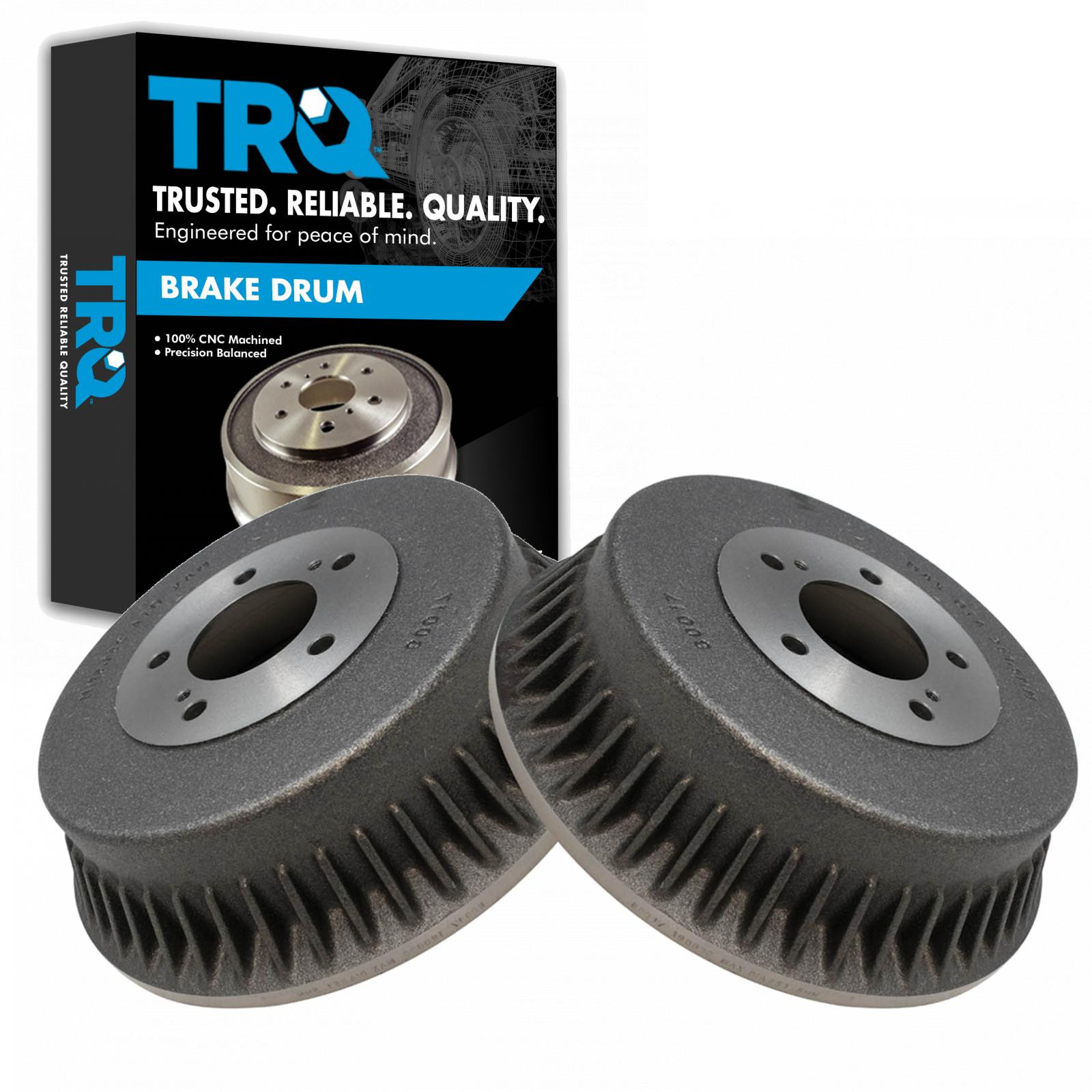 TRQ Rear Brake Drum Pair Set for 1993-2002 Nissan Quest / 1993-2002 Mercury Villager
