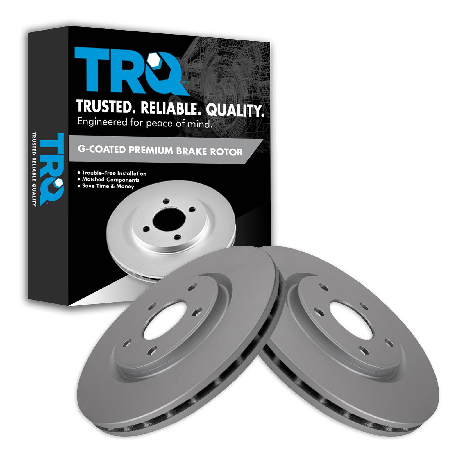 TRQ Front Brake Rotor Set Compatible with 12-19 Chrysler 11-20 Dodge 13-15 Ram