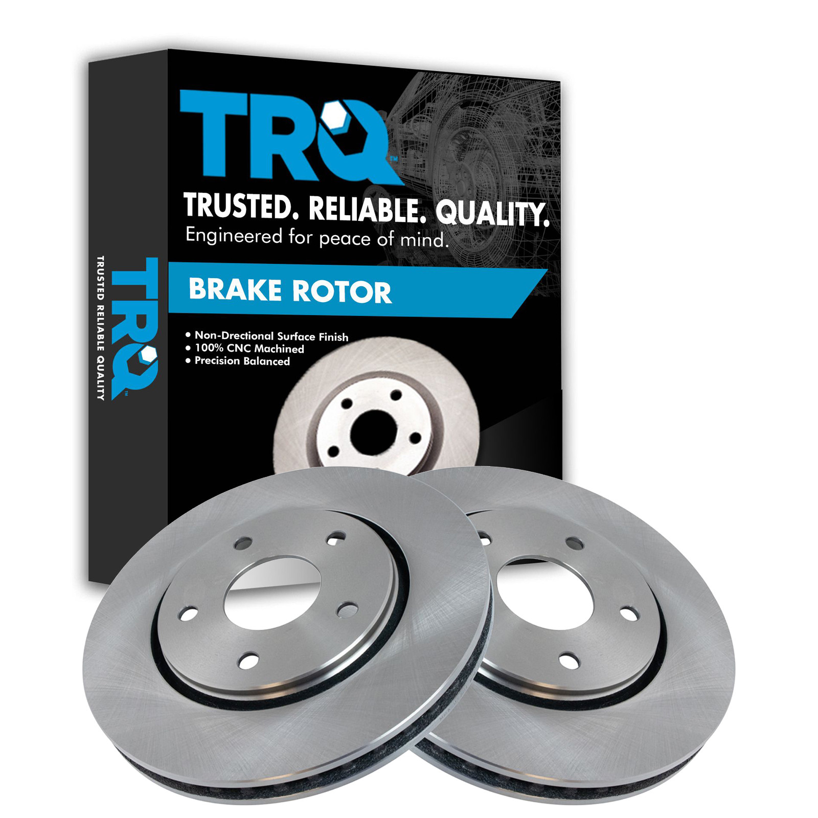 TRQ Front Brake Rotors Set Driver & Passenger Side Compatible with 2008-2016 Chrysler Town & Country Dodge Grand Caravan 2009-2013 Journey 2012-2015 Ram C/V 2009-2014 Volkswagen Routan