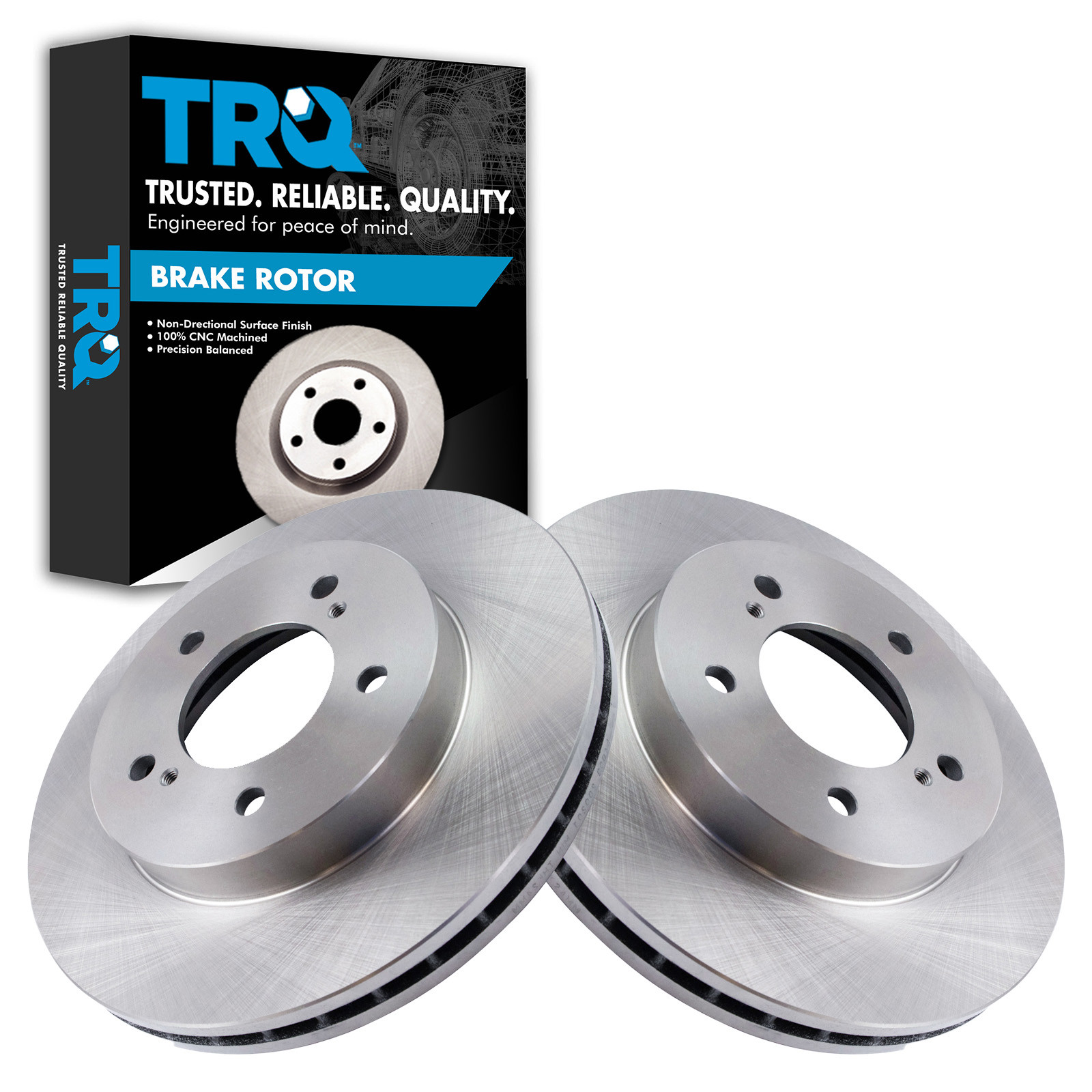 TRQ Front Brake Rotor Set Vented Compatible with 1993-2002 Mercury Villager 1993-2002 Nissan Quest