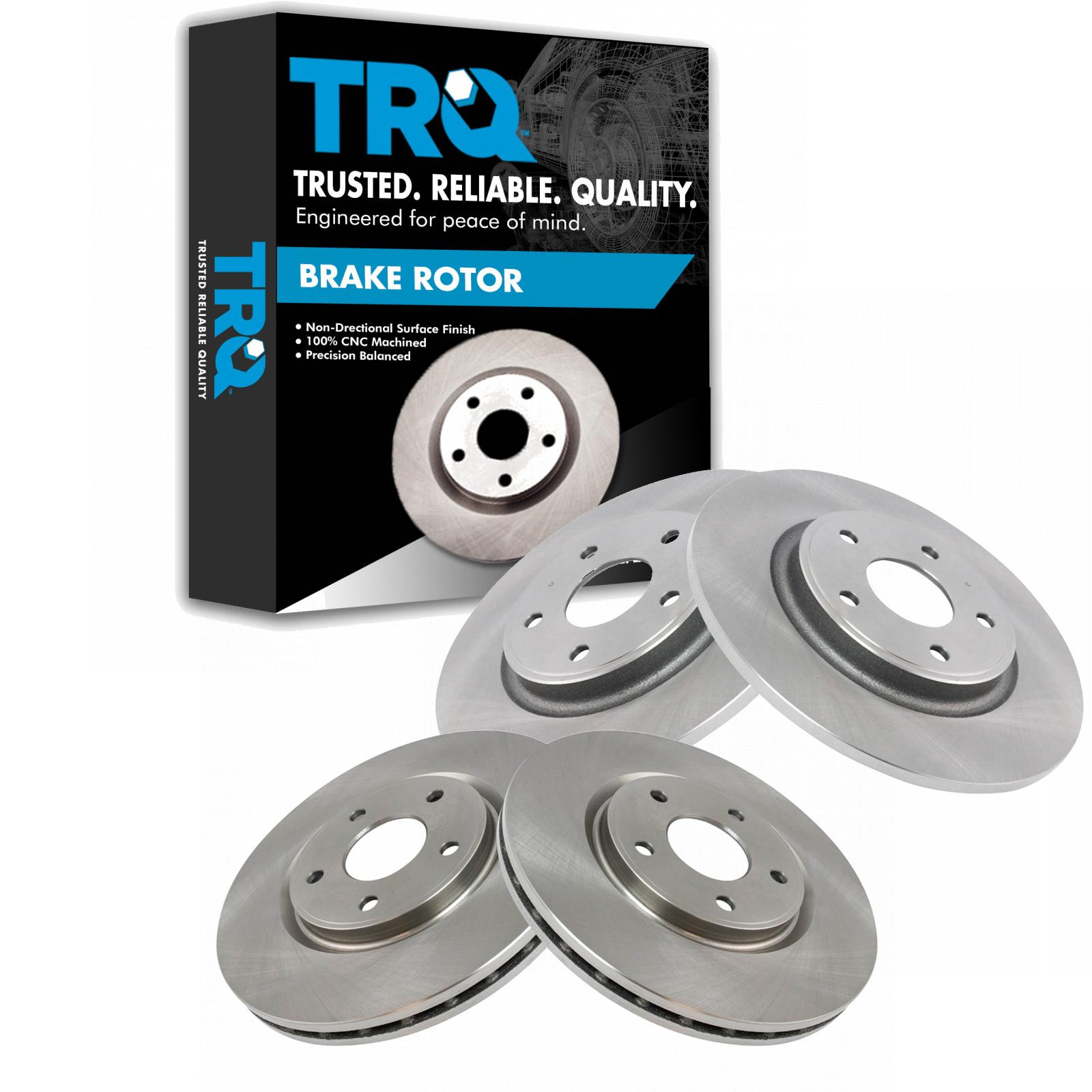 TRQ Front & Rear Brake Rotors Set Compatible with 2012-2016 Chrysler Town & Country 2011-2020 Dodge Grand Caravan 2012-2020 Journey 2012-2015 Ram C/V 2012-2013 Volkswagen Routan