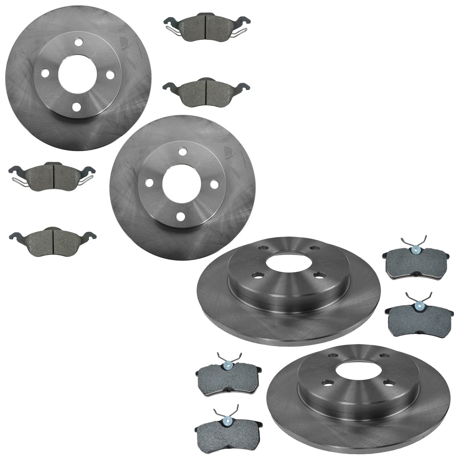 Front and Rear Disc Brake Kit for Ford Focus 2001-2004 SE, ZX3, LX