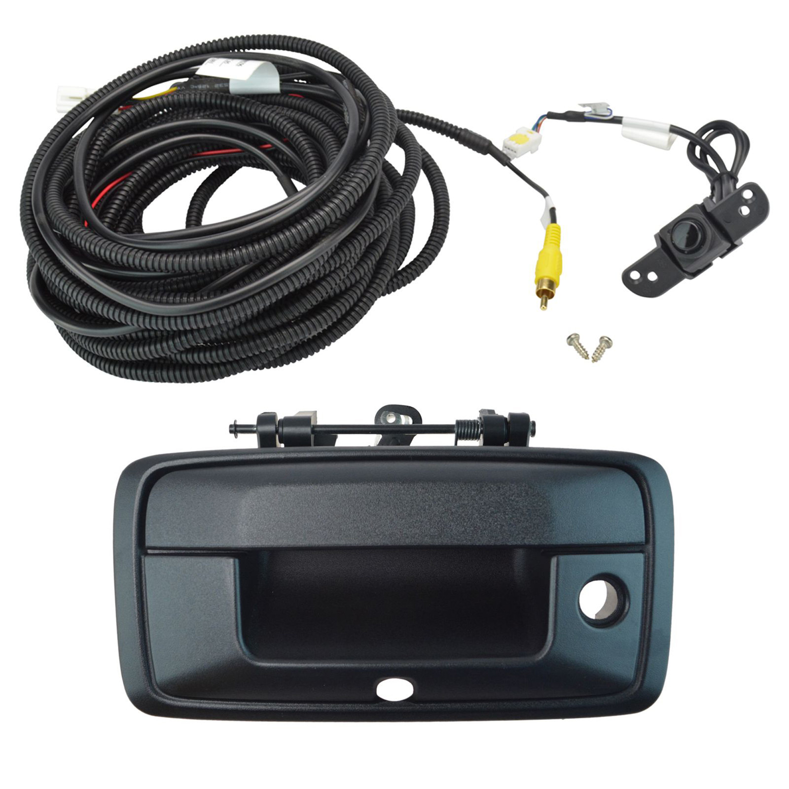 TRQ Rear View Camera Kit Black Compatible with 2014-2015 Chevrolet Silverado 1500 2015 Silverado 2500 HD 3500 HD GMC Sierra 1500 Sierra 2500 3500