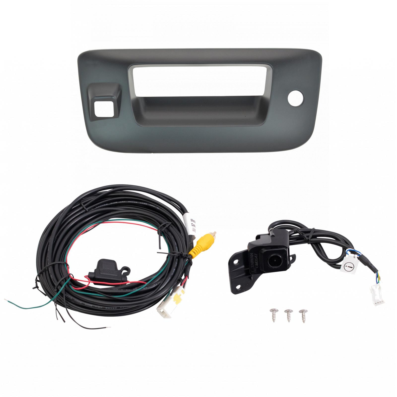 TRQ Rear Park Assist Camera Kit 2 Piece Compatible with 2007-2013 Chevrolet Silverado 1500 2007-2014 Silverado 2500 HD 3500 HD GMC Sierra 1500 Sierra 2500 3500