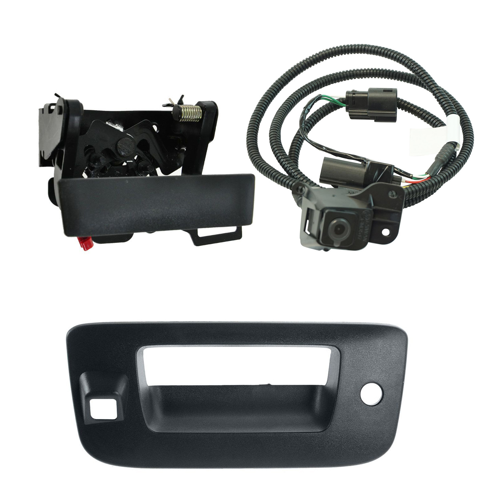 TRQ Rear View Camera Kit Black Compatible with 2007-2013 Chevrolet Silverado 1500 2011-2014 Silverado 2500 HD 3500 HD GMC Sierra 1500 Sierra 2500 3500 GM1960100