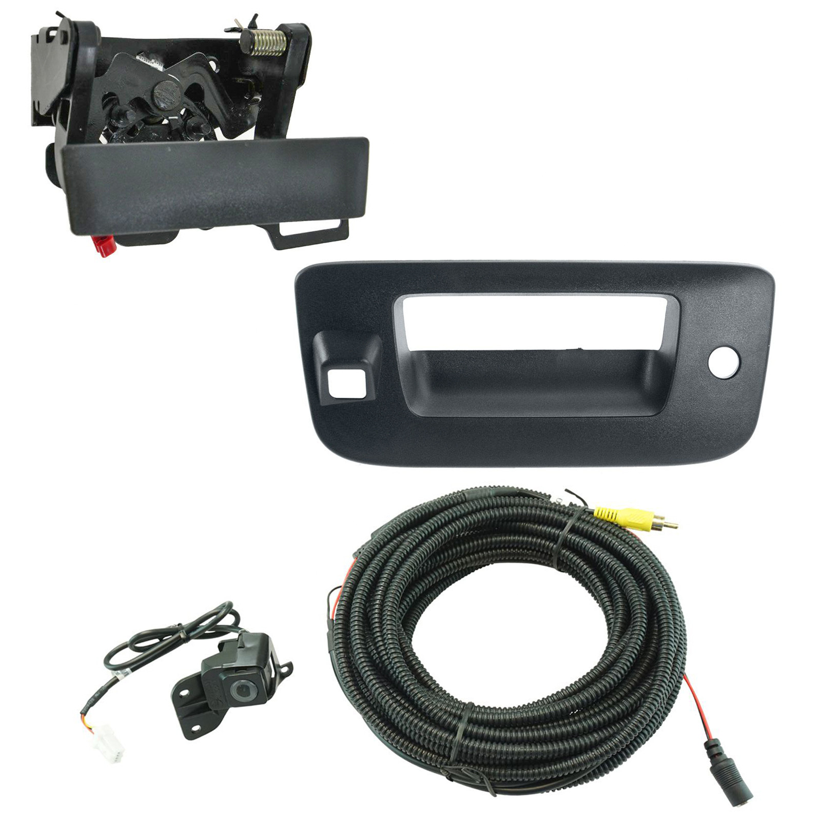 TRQ Rear View Camera Kit Black Compatible with 2007-2013 Chevrolet Silverado 1500 2007-2014 Silverado 2500 HD 3500 HD GMC Sierra 1500 Sierra 2500 3500