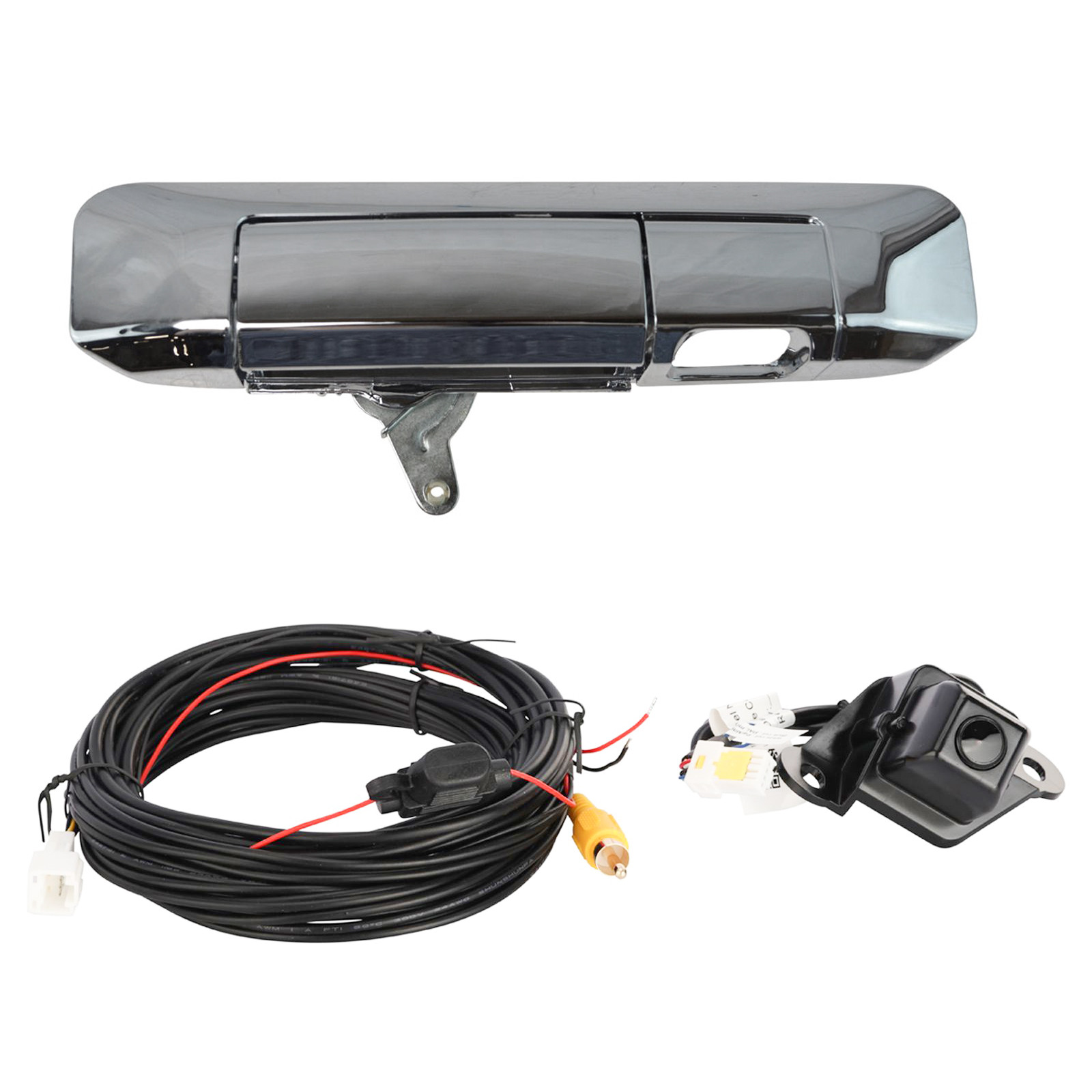 TRQ Rear View Camera Add On Kit w/ Wiring Harness & Tailgate Handle Compatible with Tacoma New