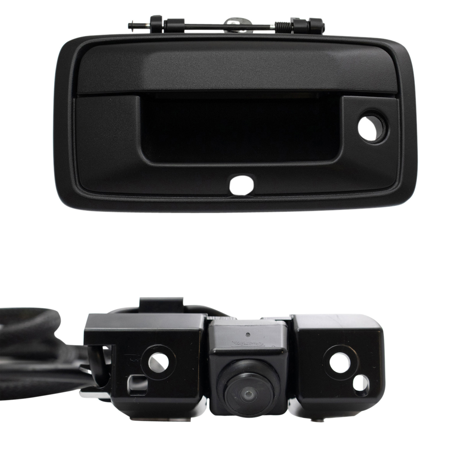 TRQ Rear View Camera Textured Black Kit Set for Silverado Sierra Pickup Truck