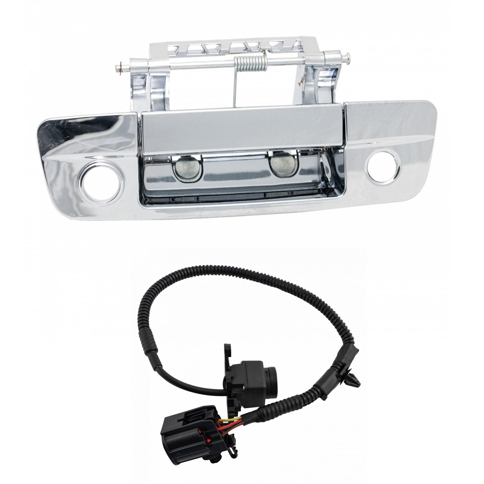 TRQ Chrome Tailgate Handle & Reverse Backup Camera Kit Set Compatible with Ram Pickup Trucks