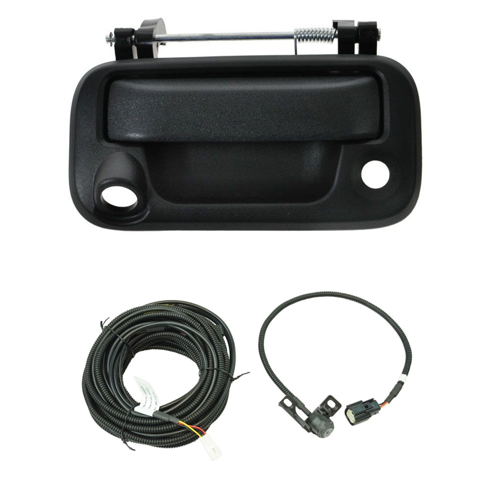 TRQ Rear View Camera Add On Kit w/ Wiring Harness & Tailgate Handle Compatible with Ford