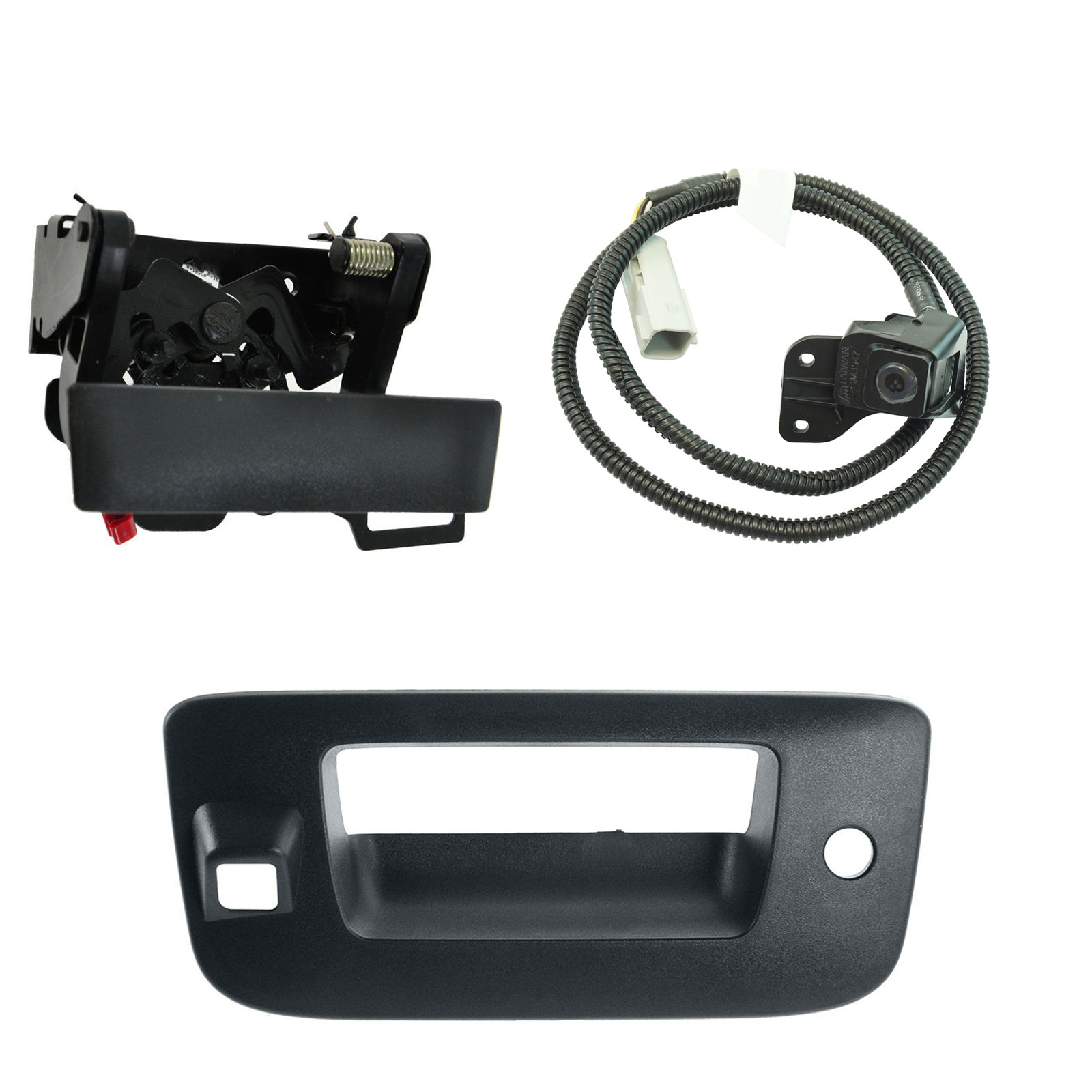 TRQ Rear View Camera Kit Black Compatible with 2009-2010 Chevrolet Silverado 2500 HD Silverado 3500 HD GMC Sierra 2500 HD Sierra 3500 HD GM1960101
