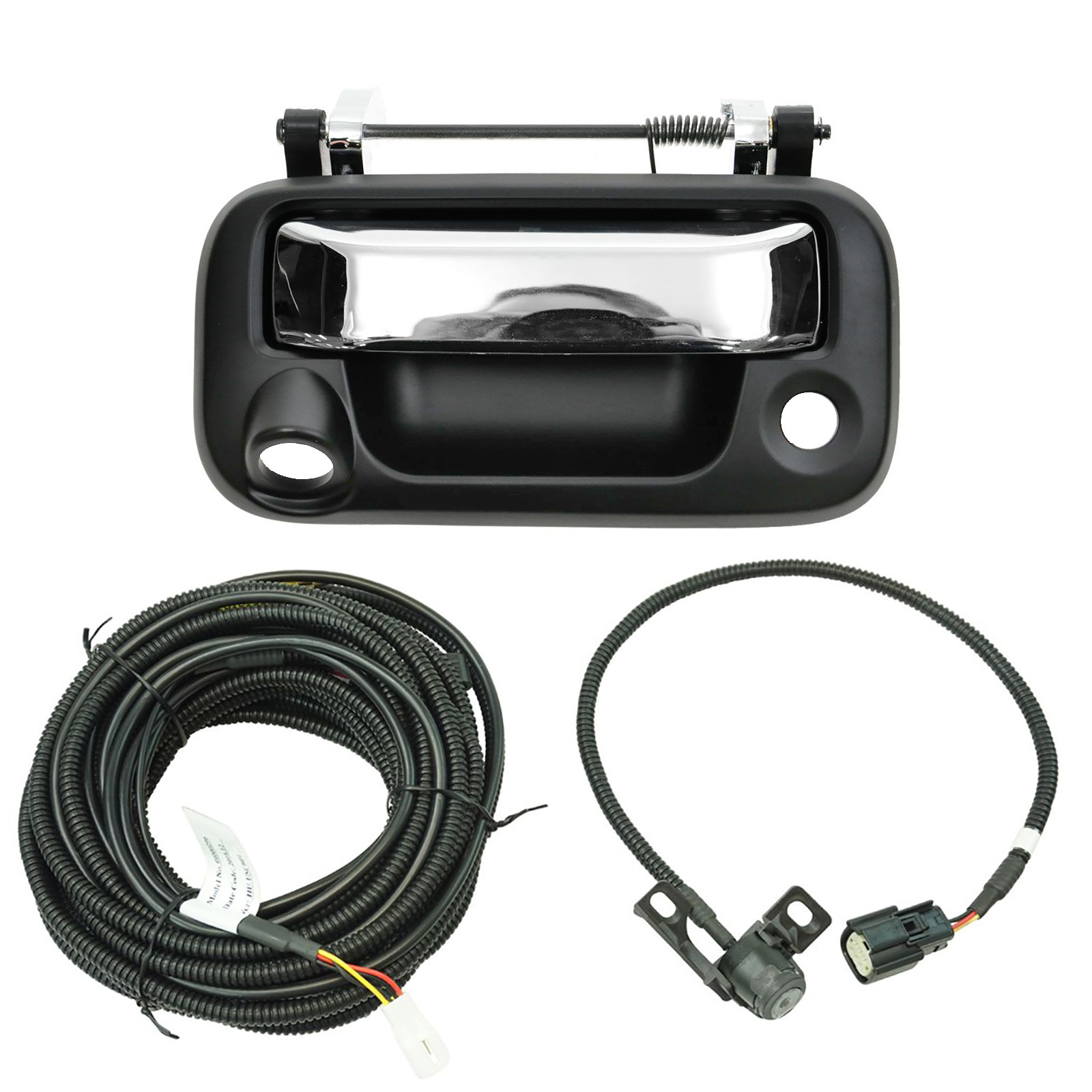 TRQ Rear View Camera Add On Kit w/ Wiring Harness & Tailgate Handle Compatible with Ford