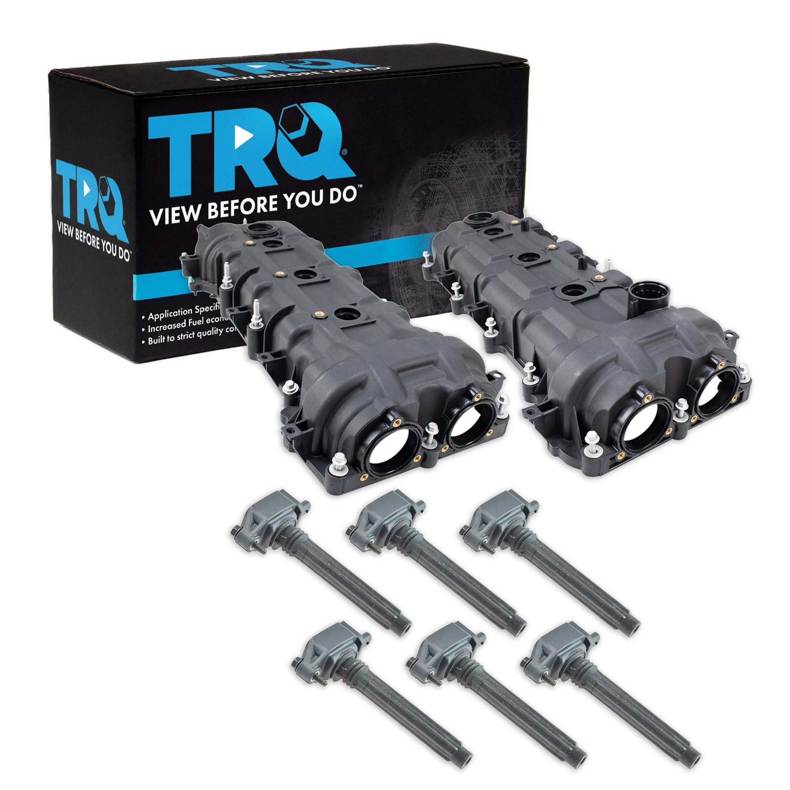 TRQ Ignition Coil Kit 8 Piece Valve Cover Compatible with 2011-2021 Chrysler 300 2011-2020 Dodge Grand Caravan 2012-2017 Jeep Wrangler 2013-2018 Ram 1500 2014-2021 Jeep Cherokee