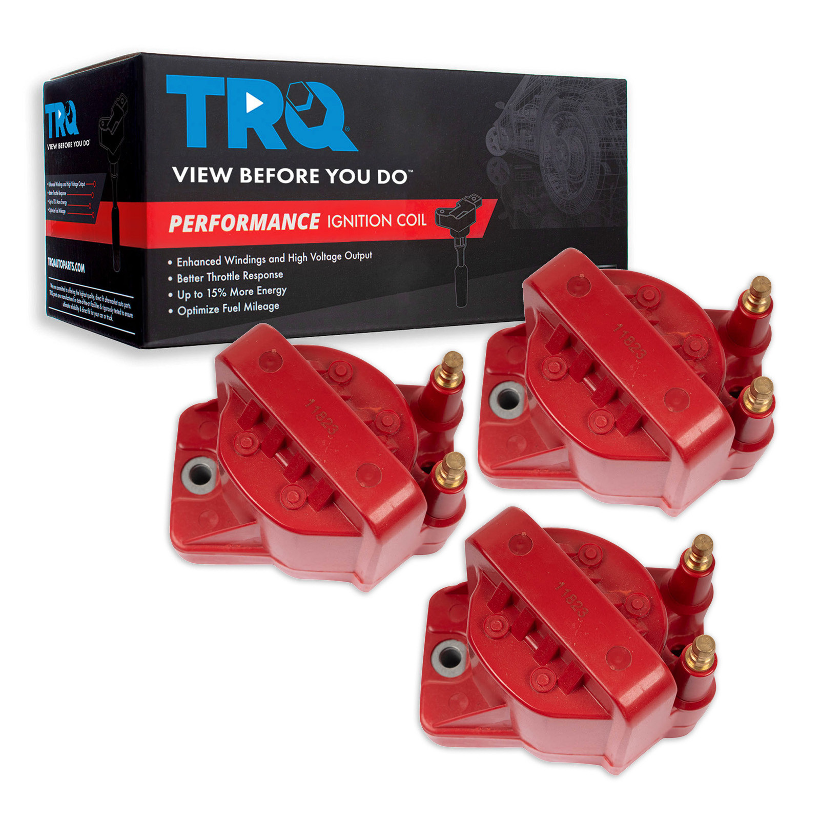 TRQ Ignition Coil Set 3 Piece High Temperature Epoxy Compatible with 1986-2009 Buick Century Electra LeSabre Regal Riviera LaCrosse Lucerne Park Avenue Reatta Rendezvous Skylark