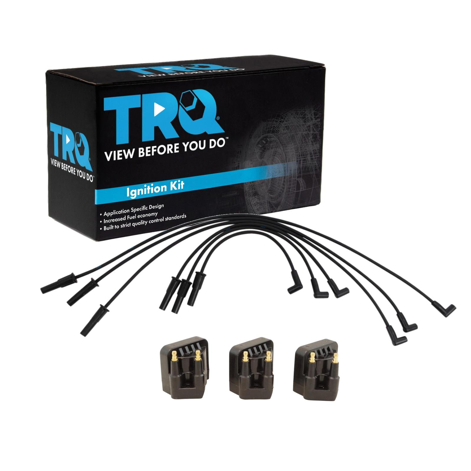 TRQ Ignition Coil Kit 4 Piece Compatible with 1990-1995 Buick LeSabre Park Avenue Regal Riviera Reatta 1992-1995 Chevrolet Lumina Oldsmobile 88 98 Silhouette Toronado Pontiac Bonneville Trans Sport