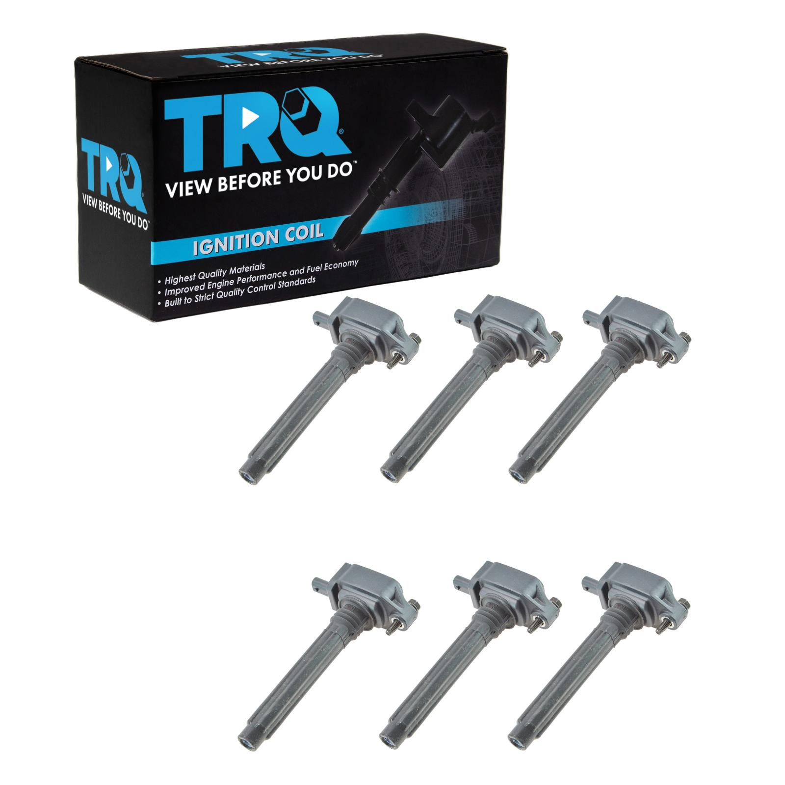TRQ Ignition Coil Set 6 Piece Compatible with 2011-2017 Chrysler 200 11-21 300 11-16 Town and Country 11-20 Dodge Grand Caravan 11-17 Avenger 11-21 Charger 11-21 Challenger 11-19 Journey