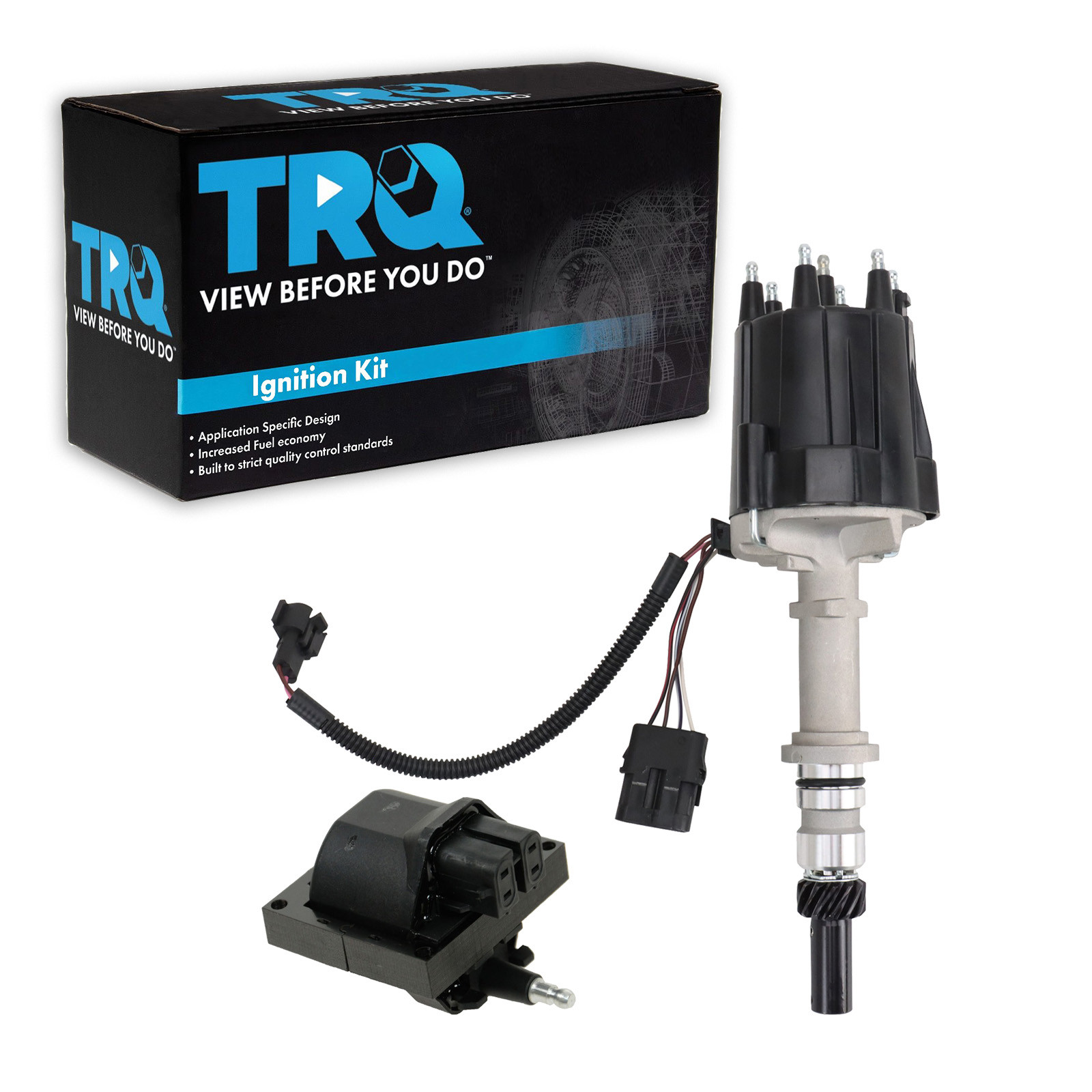 TRQ Ignition Coil Kit 2 Piece Compatible with 1985-1986 Buick Skylark Century 1985-1995 Chevrolet Celebrity S10 Blazer Lumina APV 1985-1993 GMC S15 Jimmy Sonoma 1989-1994 Isuzu Trooper Pickup Rodeo