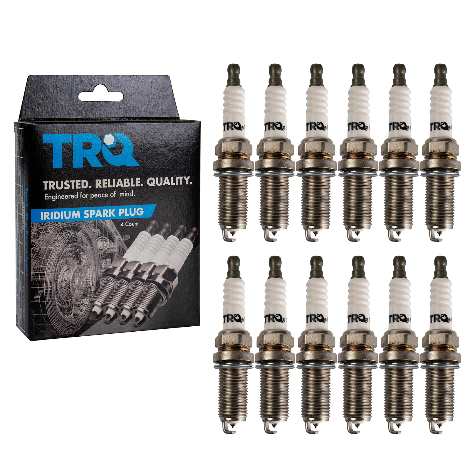 TRQ Iridium Spark Plugs Engine Tune Up Ignition Kit 12 Piece Set