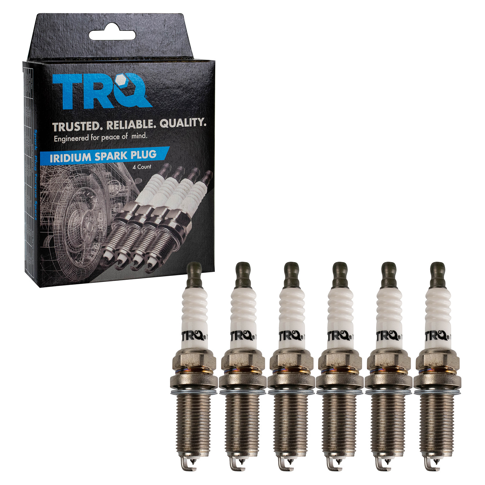 TRQ Iridium Spark Plugs 6 Piece Compatible with 89–95 Ford Taurus 01–04 Chevrolet Tracker 88–95 Toyota Pickup 97–00 Honda Passport 92–01 Nissan Maxima 87–90 Jeep Cherokee 91–96 Dodge Stealth