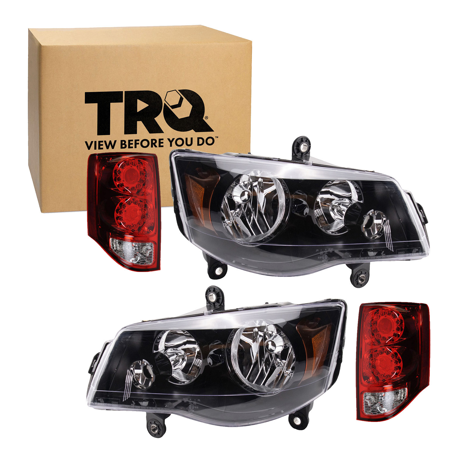 TRQ Lighting Kit Driver & Passenger Side Compatible with 2011-2020 Dodge Grand Caravan CH2502266 CH2503266 CH2800199 CH2801199