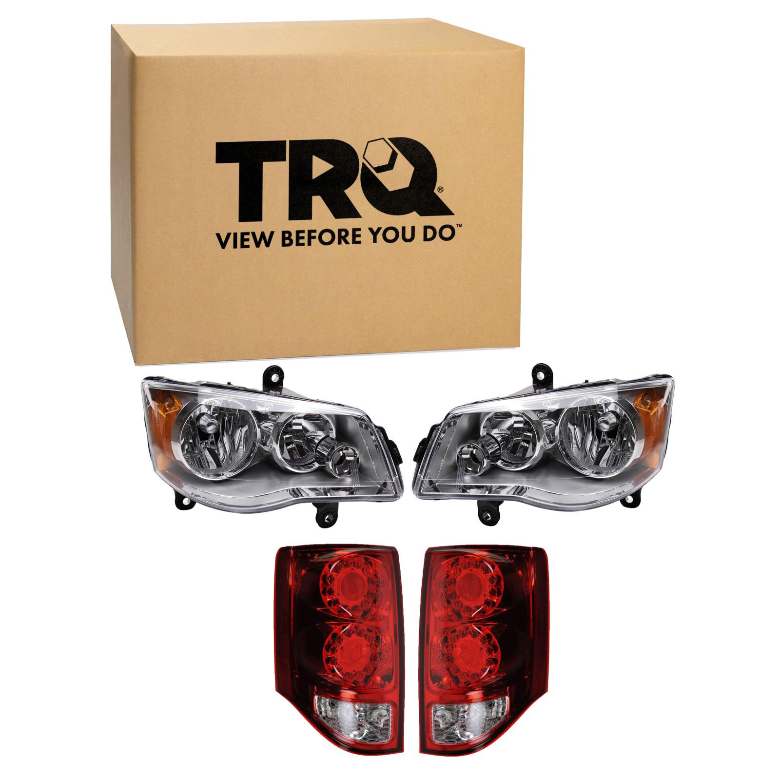 TRQ Lighting Kit Driver & Passenger Side Compatible with 2011-2020 Dodge Grand Caravan CH2502192 CH2503192 CH2800199 CH2801199