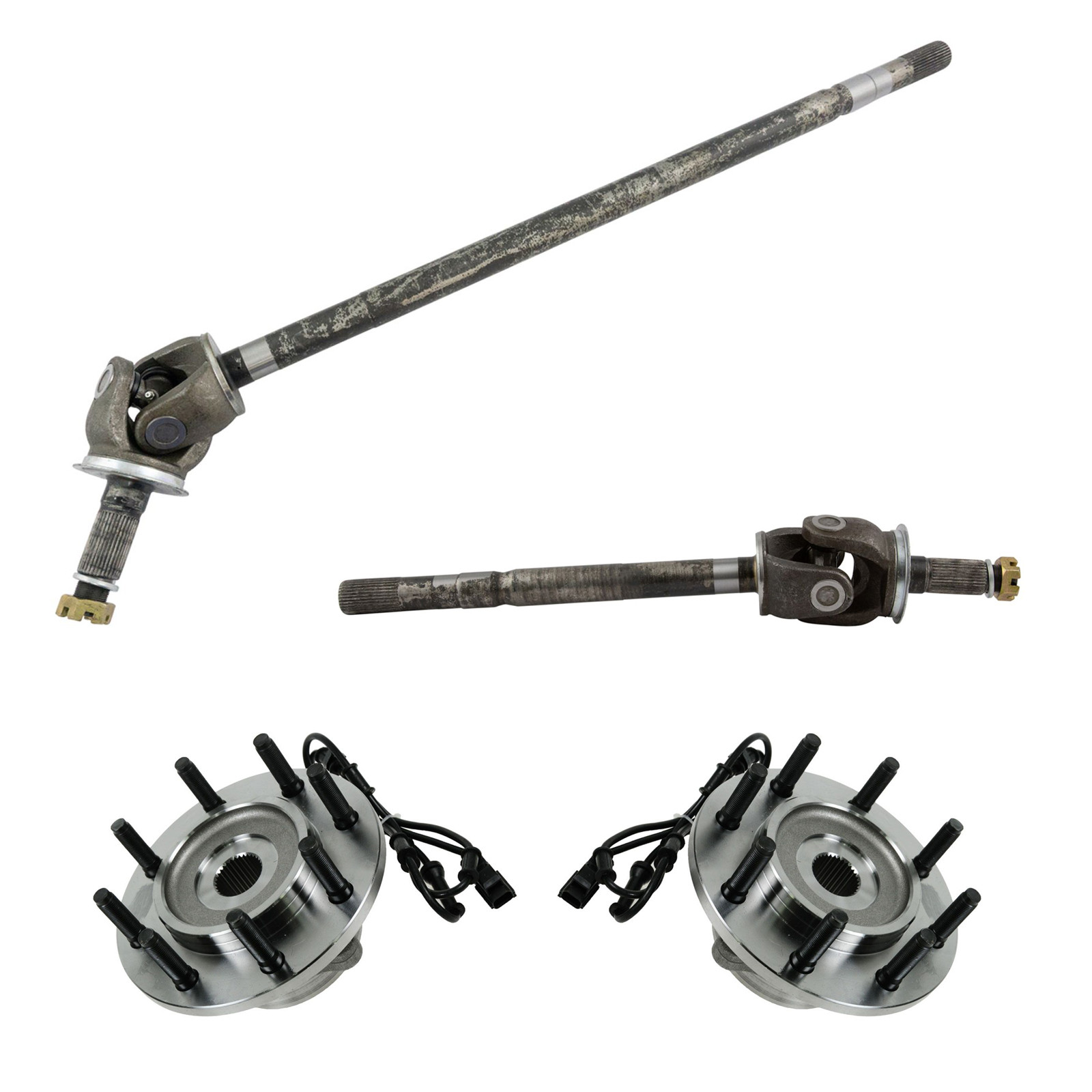 TRQ Front Drivetrain Kit Axle Shaft Wheel Hub Bearing Assembly Compatible with 2005 Dodge Ram 2500 Ram 3500