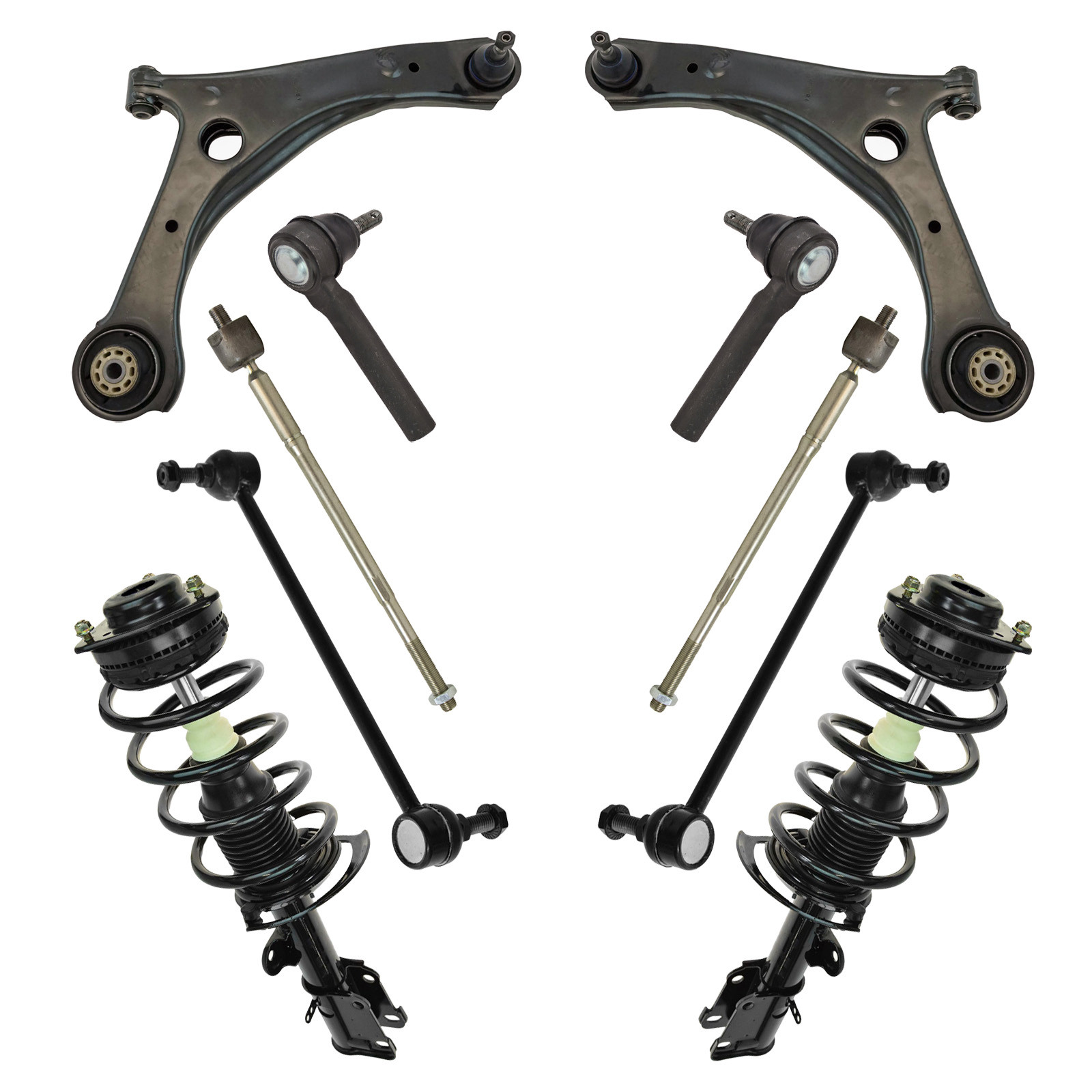 TRQ Front Steering & Suspension Kit Compatible with 2011-2016 Chrysler Town & Country 2011-2020 Dodge Grand Caravan