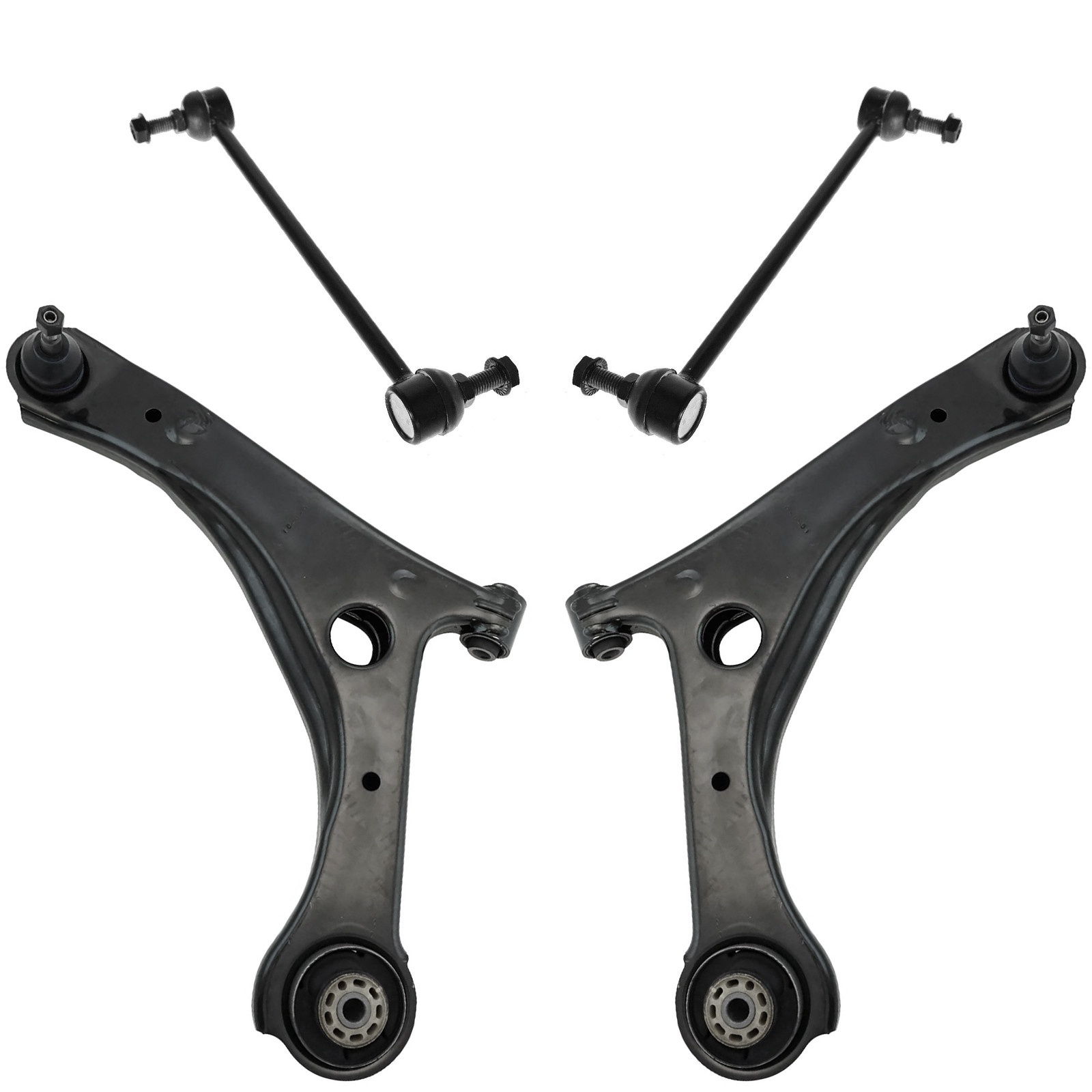 TRQ Front Suspension Kit Control Arm with Ball Joint Sway Bar Stabilizer Link Compatible with 08-16 Chrysler 08-20 Dodge 12-15 Ram 09-14 Volkswagen