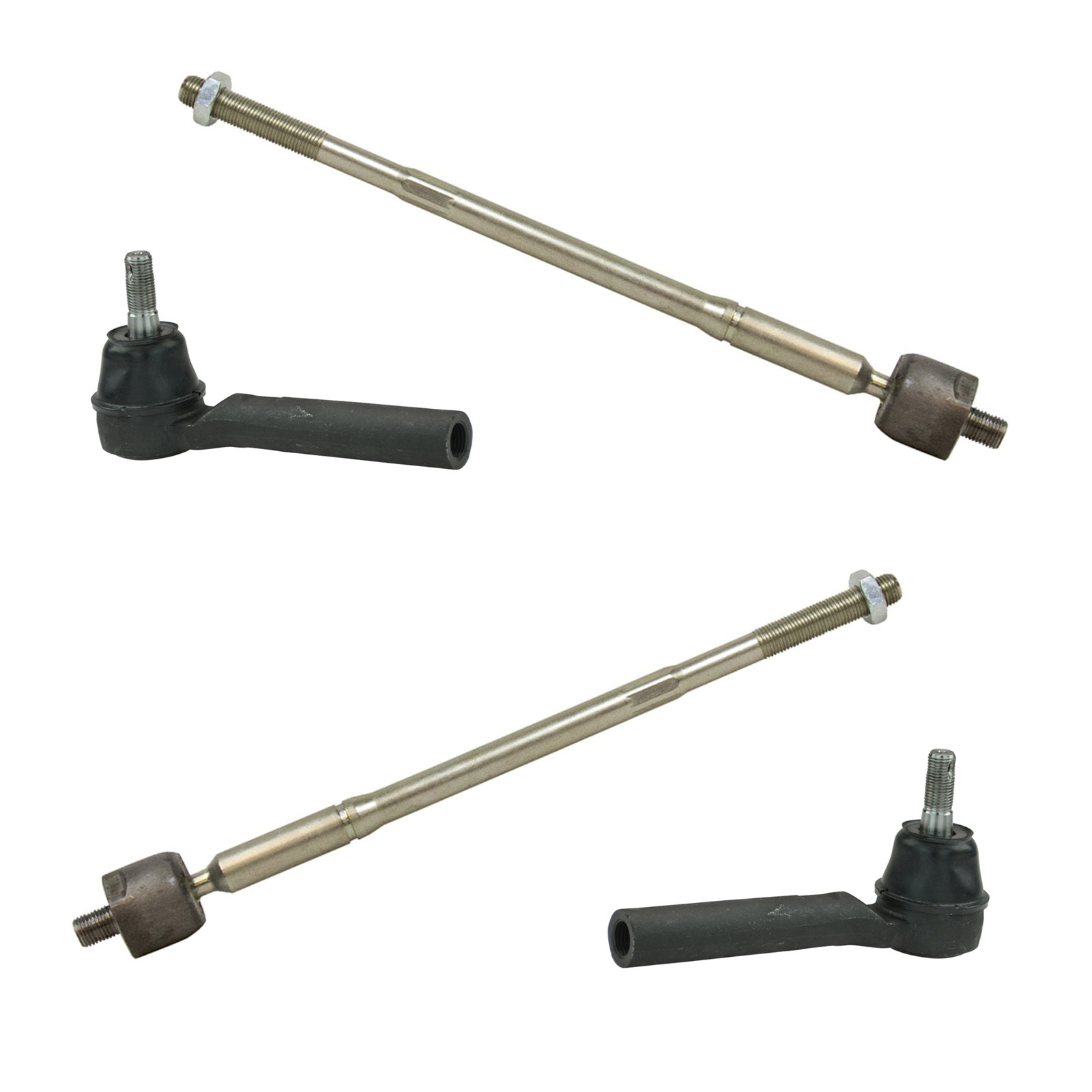 TRQ Front Inner and Outer Tie Rod Set 4 Piece Compatible with 2011-2016 Chrysler Town & Country 11-20 Dodge Grand Caravan 12-15 Ram C/V