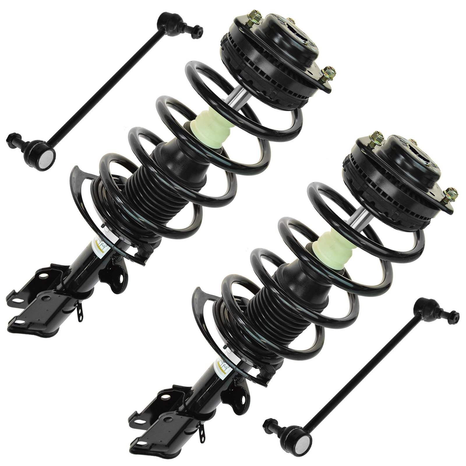TRQ Front Suspension Kit Complete Strut & Coil Spring Assembly Sway Bar Stabilizer Link Compatible with 2008-2016 Chrysler Town & Country 2008-2020 Dodge Grand Caravan