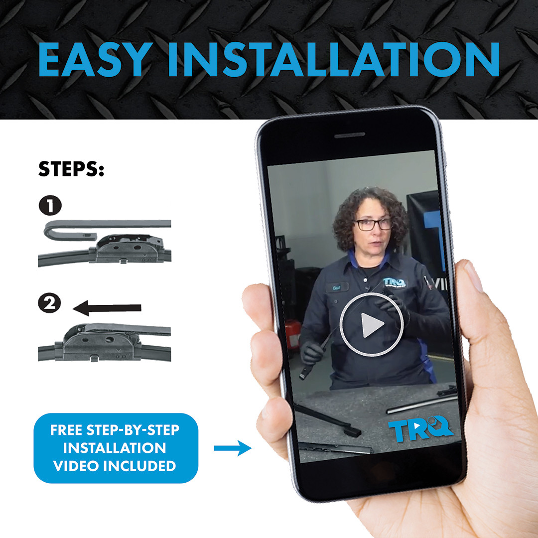 TRQ Premium Windshield Wiper Blades 22 & 22 Inch Silicone Coated & Water Repellent Wipers for Front Windshield Replacement Wiper Blades for Vehicle, Easy-Install Wipers with All-Season Performance