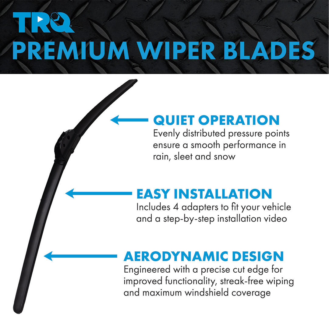 TRQ Premium Windshield Wiper Blades 22 & 22 Inch Silicone Coated & Water Repellent Wipers for Front Windshield Replacement Wiper Blades for Vehicle, Easy-Install Wipers with All-Season Performance