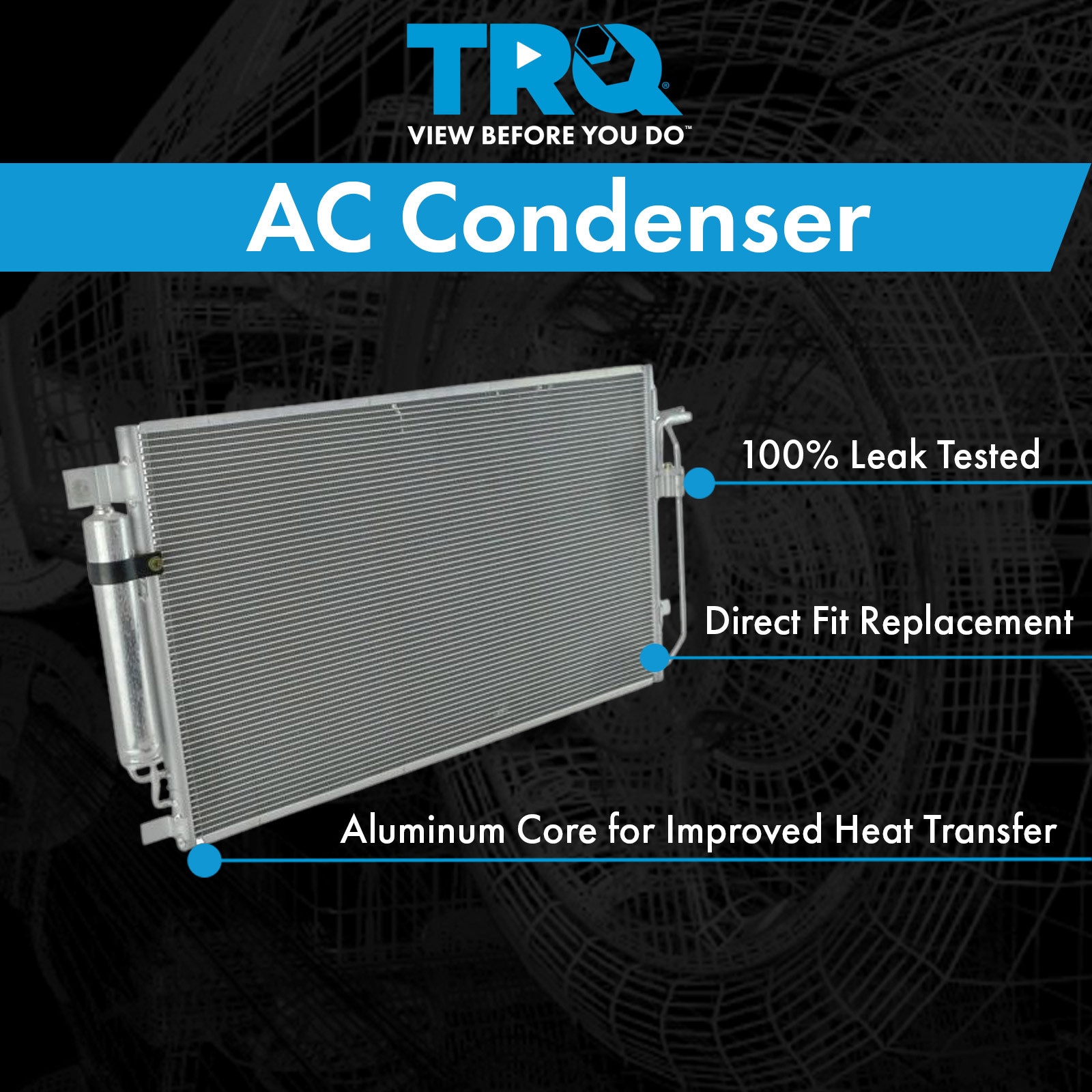 TRQ A/C Condenser and Receiver Drier Assembly Compatible with 2007-2018 Nissan Altima 2009-2014 Maxima 2016-2020 Maxima