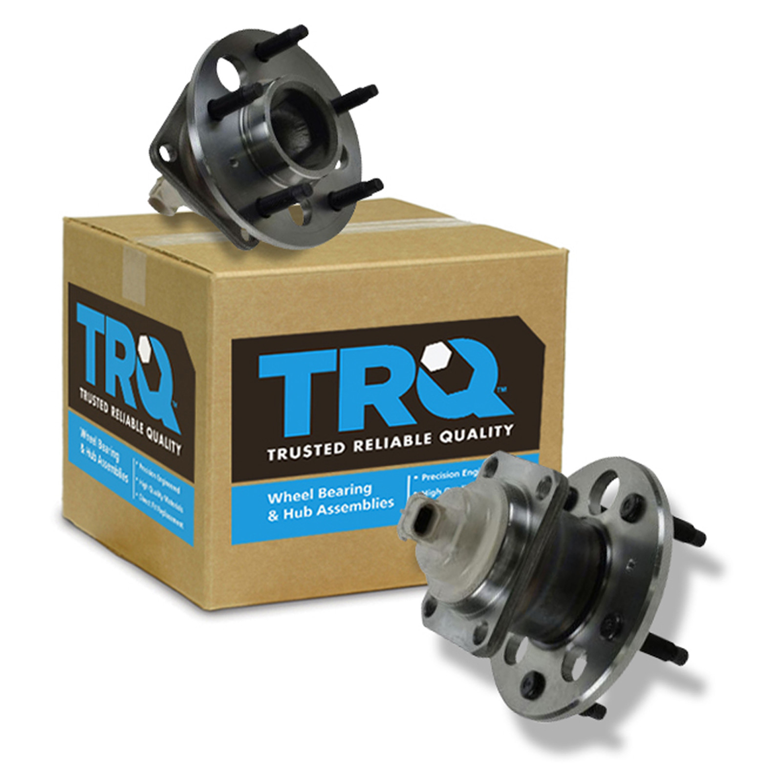 TRQ Rear Wheel Bearing and Hub Assembly Set 2 Piece Compatible with 2000-2008 Chevrolet Impala 4 Wheel ABS 2009-2013 Impala 2014-2016 Impala Limited 2006-2009 Buick LaCrosse 1997-2002 Regal