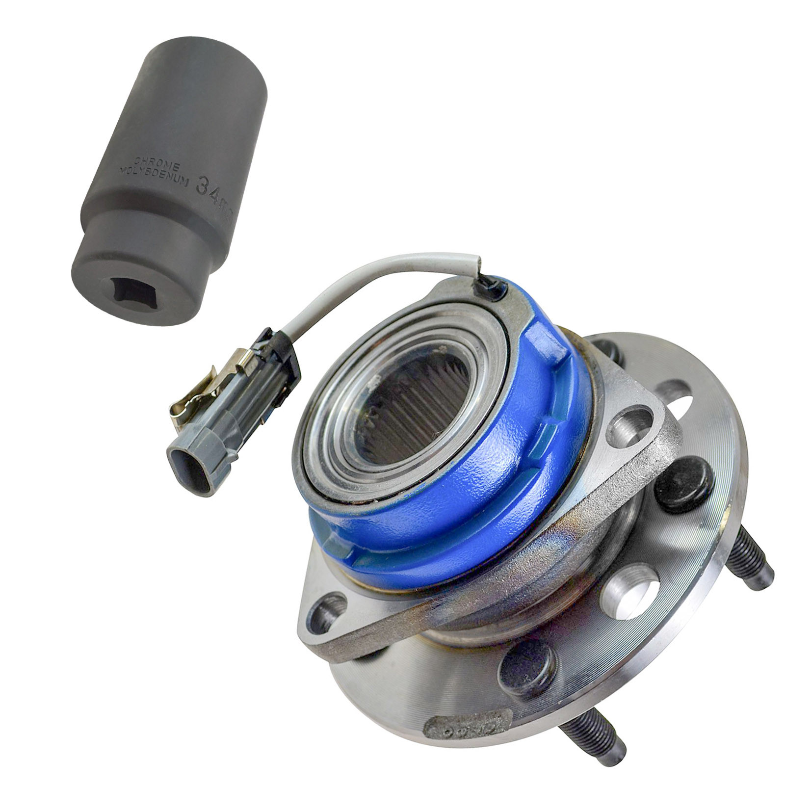 TRQ Front Wheel Hub & Bearing w/ 34mm Socket Compatible with Chevy Buick Cadillac Pontiac