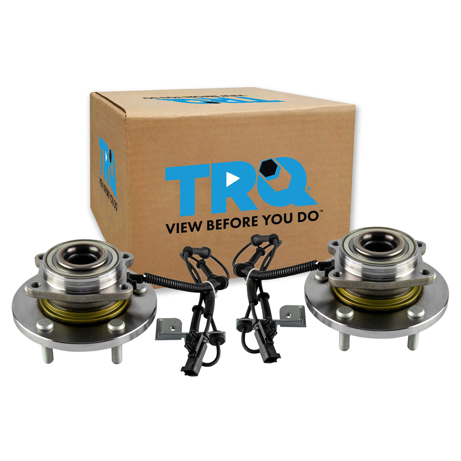 TRQ 2 Piece Front Wheel Bearing & Hub Assembly Set with ABS Sensor Compatible with 2012-2016 Chrysler Town & Country 2012-2020 Dodge Grand Caravan 2012-2015 Ram C/V 2013-2014 Volkswagen Routan