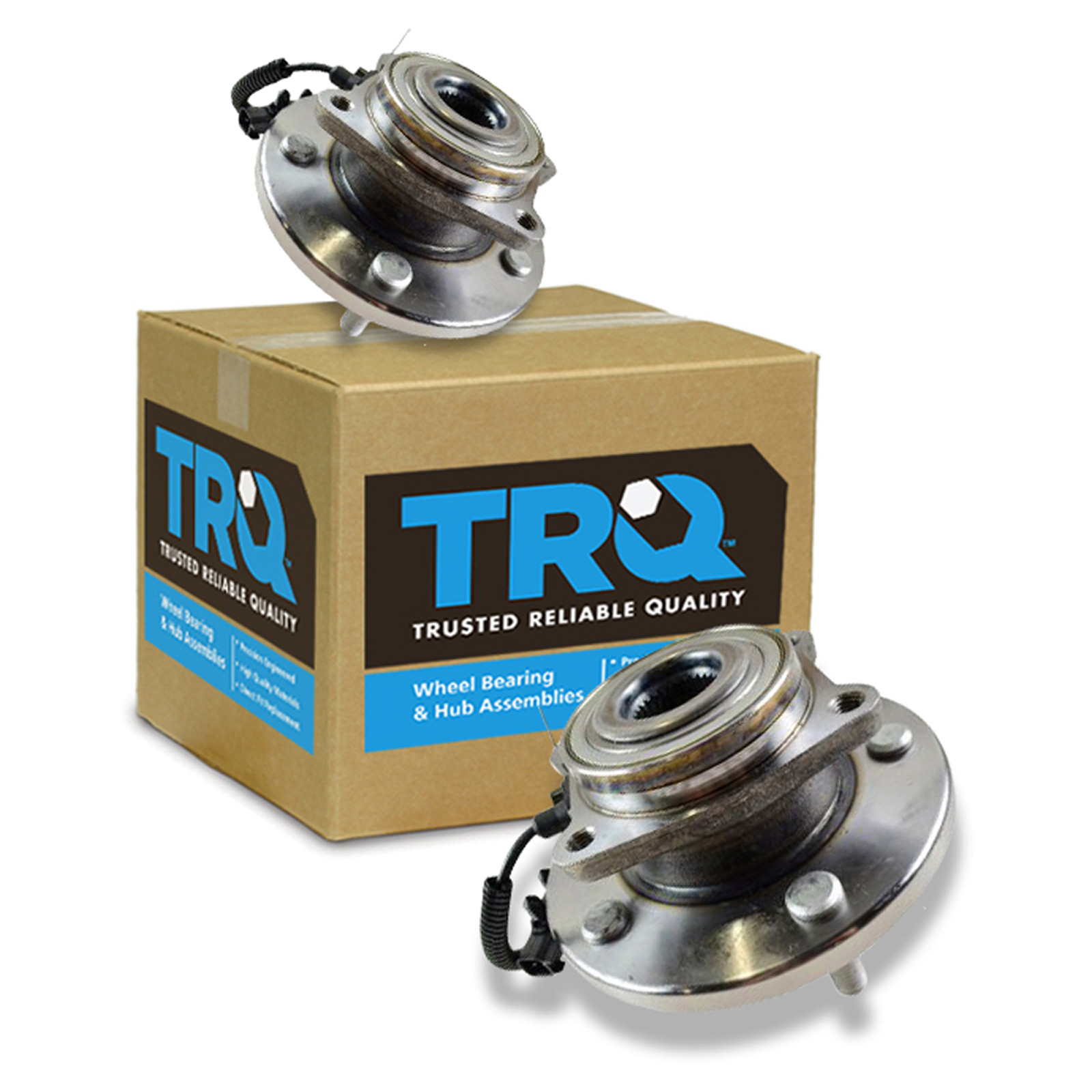 TRQ Front Driver and Passenger Side Wheel Bearing and Hub Assembly Set 2 Piece Compatible with 08-16 Chrysler Town and Country 08-20 Dodge Grand Caravan 12-15 Ram Cargo Van 09-14 Volkswagen Routan