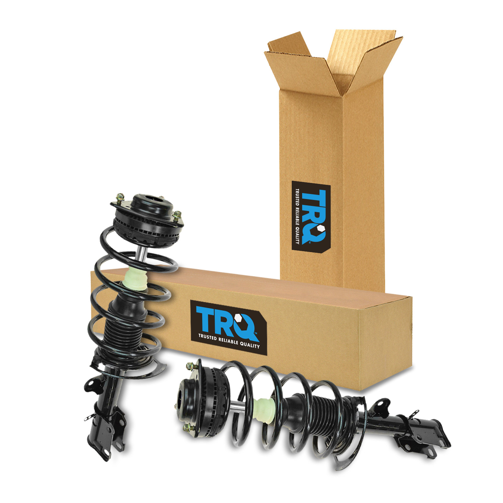 TRQ Front Driver Side Strut and Spring Assembly Set Loaded Compatible with 08–16 Chrysler Town & Country 08–20 Dodge Grand Caravan
