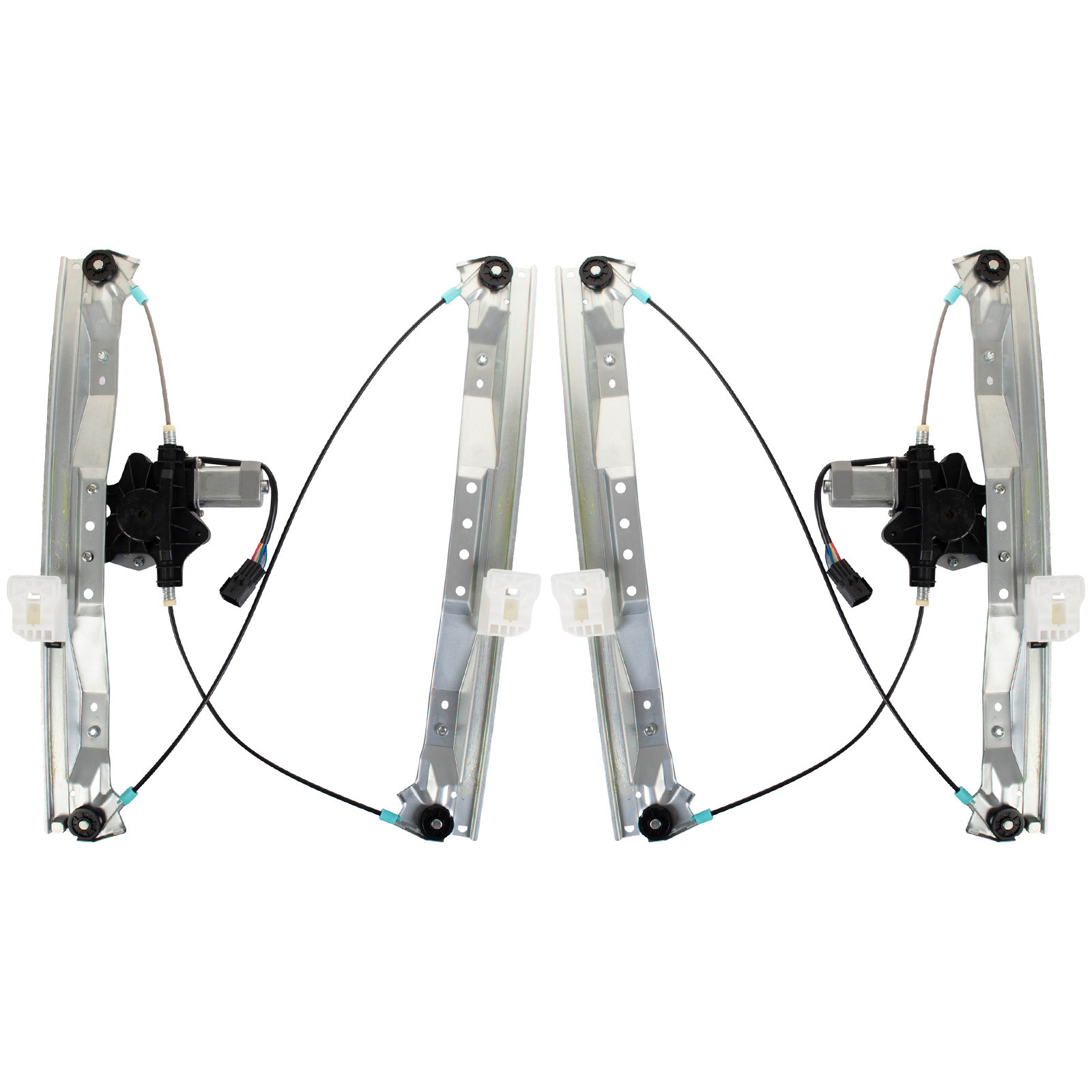 TRQ Front Window Regulator Kit Power Window Regulator & Motor Assembly Compatible with 08-16 Chrysler 08-20 Dodge 12-15 Ram CH1350148 CH1350152 CH1351148 CH1351152