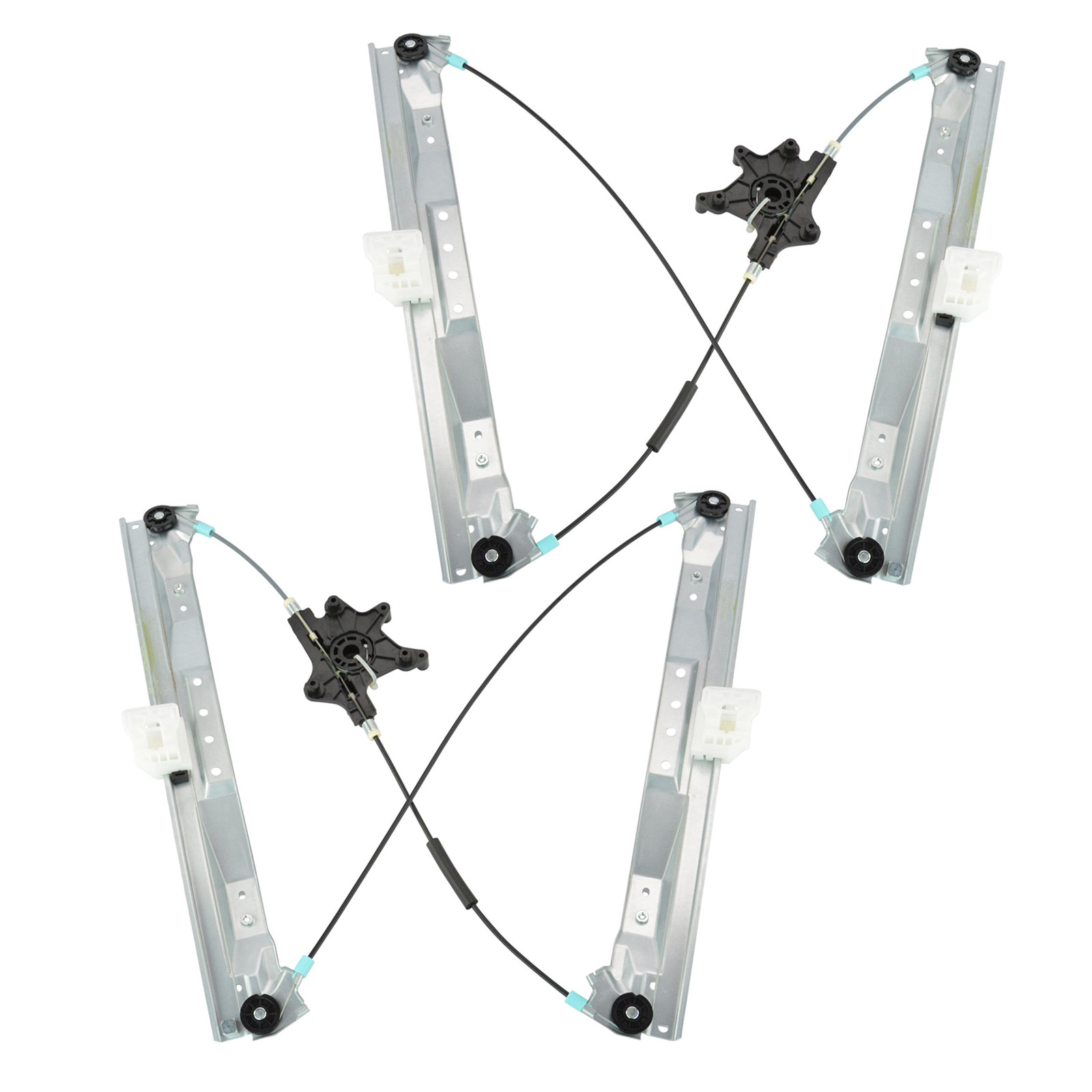 TRQ Front Power Window Regulator Set Compatible with 2008-2016 Chrysler Town & Country 2008-2018 Dodge Grand Caravan 2012-2015 Ram C/V 2009-2014 Volkswagen Routan